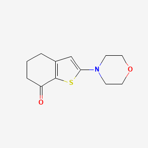 molecular formula C12H15NO2S B8343667 2-(Morpholin-4-yl)-5,6-dihydro-1-benzothiophen-7(4h)-one 