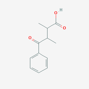 molecular formula C12H14O3 B8343674 3-Benzoyl-2,3-dimethyl-propionic acid 