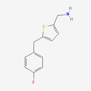 molecular formula C12H12FNS B8343691 C-(5-(4-Fluorobenzyl)thiophen-2-yl)methylamine 