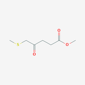 molecular formula C7H12O3S B8343732 Methyl 5-methylthio-4-oxopentanoate 