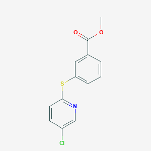 molecular formula C13H10ClNO2S B8343733 3-(5-Chloro-pyridin-2-ylsulfanyl)-benzoic acid methyl ester 