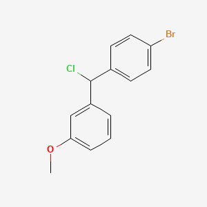 molecular formula C14H12BrClO B8343736 4-Bromo-3'-methoxybenzhydryl chloride CAS No. 134446-27-8