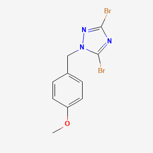 molecular formula C10H9Br2N3O B8343764 3,5-dibromo-1-(4-methoxybenzyl)-1H-1,2,4-triazole 