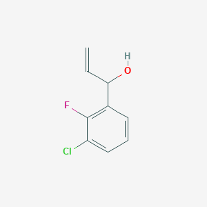 molecular formula C9H8ClFO B8343784 1-(3-Chloro-2-fluorophenyl)prop-2-en-1-ol 
