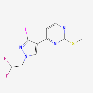 B8343798 4-(1-(2,2-difluoroethyl)-3-iodo-1H-pyrazol-4-yl)-2-(methylthio)pyrimidine CAS No. 1111638-16-4