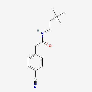 molecular formula C15H20N2O B8343822 4-[(3,3-Dimethylbutyl-carbamoyl)-methyl]-benzonitrile 