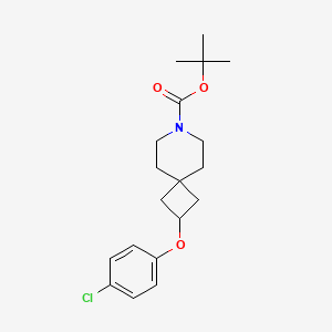 molecular formula C19H26ClNO3 B8343841 Tert-butyl 2-(4-chlorophenoxy)-7-aza-spiro[3.5]-nonane-7-carboxylate 