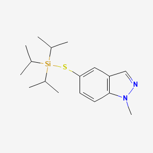 molecular formula C17H28N2SSi B8343868 5-(Triisopropylsilylsulfanyl)-1-methyl-1H-indazole 