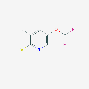 molecular formula C8H9F2NOS B8343898 5-Difluoromethoxy-3-methyl-2-methylsulfanylpyridine 