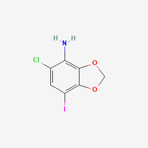 molecular formula C7H5ClINO2 B8343907 5-Chloro-7-iodo-1,3-benzodioxol-4-amine 