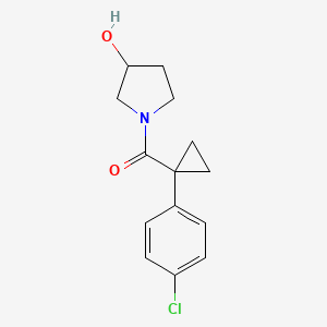 molecular formula C14H16ClNO2 B8343957 1-{[1-(4-Chlorophenyl)cyclopropyl]carbonyl}pyrrolidin-3-ol 