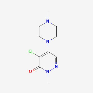 molecular formula C10H15ClN4O B8343971 4-Chloro-2-methyl-5-(4-methylpiperazin-1-yl)pyridazin-3(2H)-one 