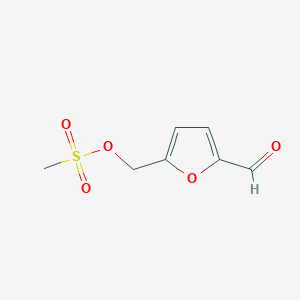 molecular formula C7H8O5S B8343977 5-(Methanesulfonyloxymethyl)-2-furan-carboxaldehyde 