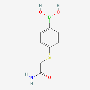 molecular formula C8H10BNO3S B8344009 {4-[(2-Amino-2-oxoethyl)thio]phenyl}boronic acid 