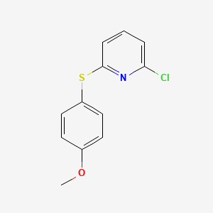 molecular formula C12H10ClNOS B8344021 2-Chloro-6-(4-methoxyphenylthio) pyridine 