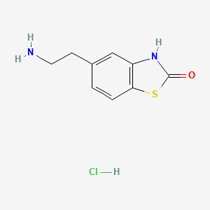 molecular formula C9H11ClN2OS B8344027 5-(2-aminoethyl)-1,3-benzothiazol-2(3H)-one hydrochloride 