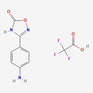 molecular formula C10H8F3N3O4 B8344045 3-(4-amino-phenyl)-1,2,4-oxadiazol-5(4H)-one 2,2,2-trifluoroacetate 