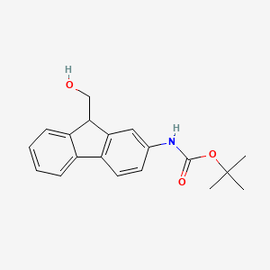 molecular formula C19H21NO3 B8344053 Tert-butyl N-[9-(hydroxymethyl)-9H-fluoren-2-yl]carbamate 