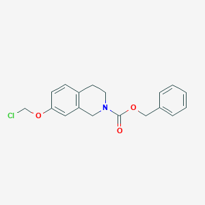 molecular formula C18H18ClNO3 B8344067 7-Chloromethoxy-1,2,3,4-tetrahydroisoquinoline-2-carboxylic acid benzyl ester 