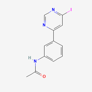 molecular formula C12H10IN3O B8344089 4-Iodo-6-(3-acetylaminophenyl)pyrimidine 