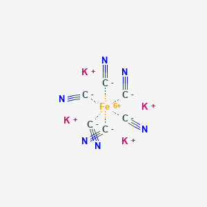 molecular formula K4Fe(CN)6· 3 H2O<br>C6FeK4N6+4 B083441 四钾铁氰化物 CAS No. 13943-58-3