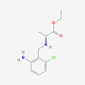molecular formula C12H17ClN2O2 B8344135 N-(2-amino-6-chlorobenzyl)-D-alanine ethyl ester 