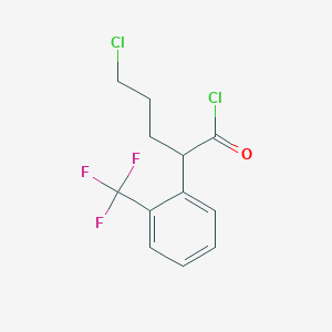 molecular formula C12H11Cl2F3O B8344139 5-Chloro-2-(2-trifluoromethyl-phenyl)-pentanoic acid chloride 