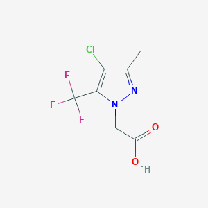 molecular formula C7H6ClF3N2O2 B8344176 2-[4-Chloro-3-methyl-5-(trifluoromethyl)pyrazol-1-yl]acetic acid 