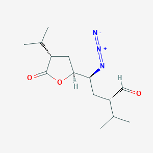 molecular formula C14H23N3O3 B8344201 (S)-2-[(S)-2-azido-2-((2S,4S)-4-isopropyl-5-oxo-tetrahydro-furan-2-yl)-ethyl]-3-methyl-butyraldehyde 