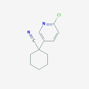 molecular formula C12H13ClN2 B8344226 1-(6-Chloropyridin-3-yl)cyclohexanecarbonitrile 