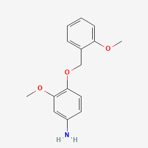 molecular formula C15H17NO3 B8344239 3-Methoxy-4-(2-methoxybenzyloxy)aniline 