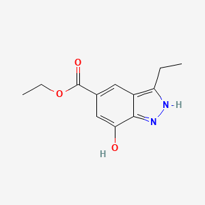 molecular formula C12H14N2O3 B8344266 ethyl 3-ethyl-7-hydroxy-1H-indazole-5-carboxylate 