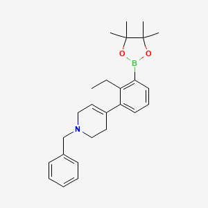 molecular formula C26H34BNO2 B8344333 1-Benzyl-4-[2-ethyl-3-(4,4,5,5-tetramethyl-[1,3,2]dioxaborolan-2-yl)-phenyl]-1,2,3,6-tetrahydro-pyridine 