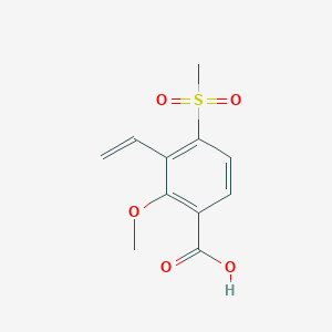 molecular formula C11H12O5S B8344346 4-Methylsulfonyl-2-methoxy-3-vinylbenzoic acid 