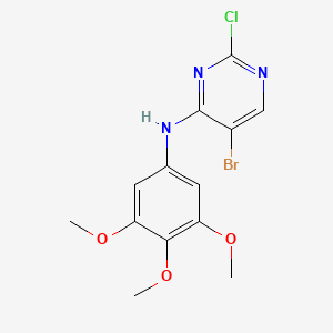 molecular formula C13H13BrClN3O3 B8344383 5-bromo-2-chloro-N-(3,4,5-trimethoxyphenyl)pyrimidin-4-amine 
