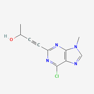 molecular formula C10H9ClN4O B8344417 4-(6-Chloro-9-methyl-9H-purin-2-yl)but-3-yn-2-ol 