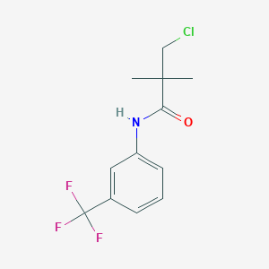 molecular formula C12H13ClF3NO B8344458 N-[3-(Trifluoromethyl)phenyl]-2-chloromethyl-2-methyl-propionamide 
