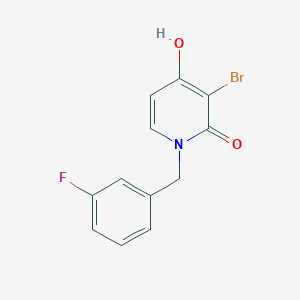 molecular formula C12H9BrFNO2 B8344498 3-bromo-1-(3-fluorobenzyl)-4-hydroxy-1H-pyridin-2-one 