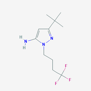 molecular formula C11H18F3N3 B8344506 3-Tert-butyl-1-(4,4,4-trifluorobutyl)-1h-pyrazol-5-amine 