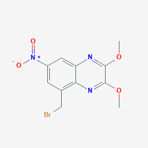 molecular formula C11H10BrN3O4 B8344512 5-Bromomethyl-7-nitro-2,3-dimethoxyquinoxaline CAS No. 188699-17-4