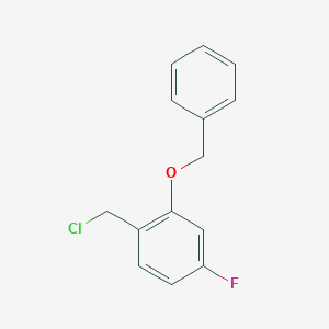 molecular formula C14H12ClFO B8344527 Benzyl 2-(chloromethyl)-5-fluorophenyl ether 