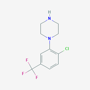 molecular formula C11H12ClF3N2 B8344563 1-(2-Chloro-5-(trifluoromethyl)phenyl)piperazine 