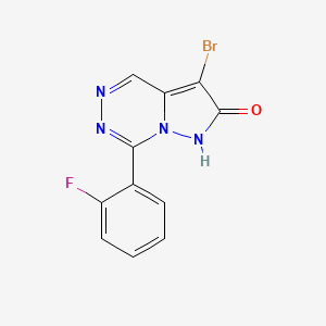 molecular formula C11H6BrFN4O B8344588 3-Bromo-7-(2-fluorophenyl)pyrazolo[1,5-d][1,2,4]triazin-2-ol 