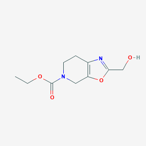 molecular formula C10H14N2O4 B8344591 6,7-dihydro-2-(hydroxymethyl)-oxazolo[5,4-c]pyridine-5(4H)-carboxylic acid ethyl ester 