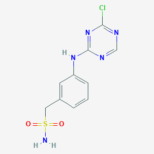 molecular formula C10H10ClN5O2S B8344599 3-[(4-Chloro-1,3,5-triazin-2-yl)amino]benzenemethanesulfonamide 