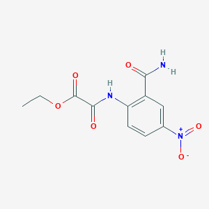 molecular formula C11H11N3O6 B8344609 Ethyl {[2-(aminocarbonyl)-4-nitrophenyl]amino}(oxo)acetate 