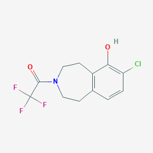 molecular formula C12H11ClF3NO2 B8344624 7-Chloro-6-hydroxy-3-(2,2,2-trifluoroacetyl)-2,3,4,5-tetrahydro-1H-benzo[d]azepine 