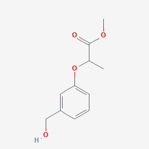 molecular formula C11H14O4 B8344647 Methyl 2-(3-hydroxymethylphenoxy)propionate 