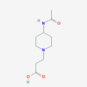 molecular formula C10H18N2O3 B8344696 3-(4-Acetamidopiperidin-1-yl)propanoic acid 