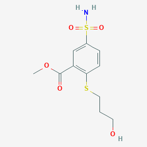 B8344701 4-(3-Hydroxypropylthio)-3-methoxycarbonylbenzenesulfonamide CAS No. 108966-66-1